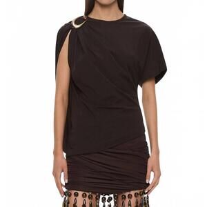 NEW CHRISTOPHER ESBER stone pin tee in espresso